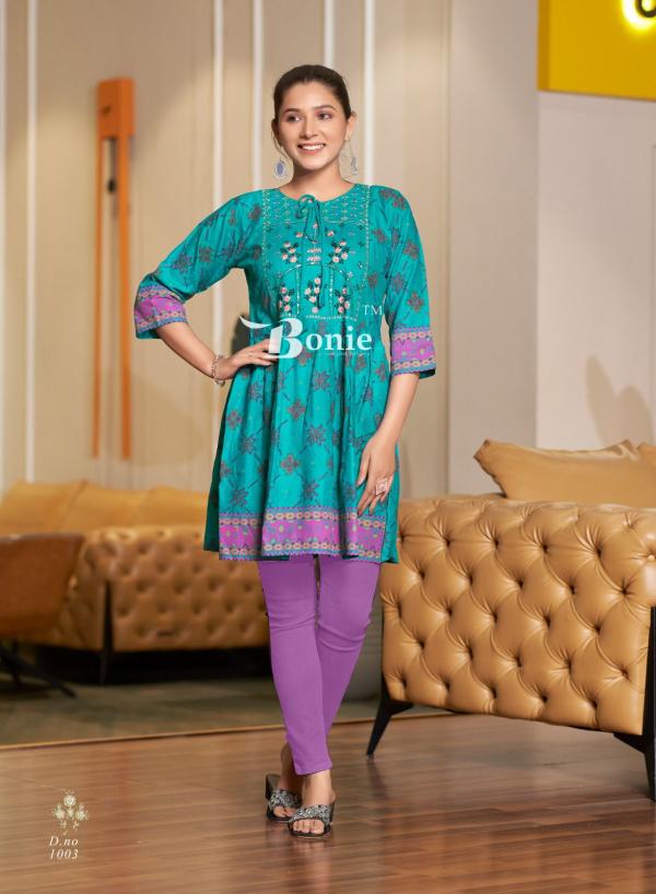 Bonie Nikki Rayon Printed Short Kurti Collection